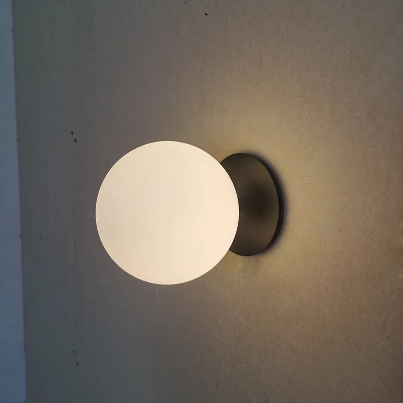 Nordic Minimalist Round Ball Wall Light Hotel Homestay Hallway Foyer Dining Room Staircase Home Decor Wall Sconces Bedside Lamp