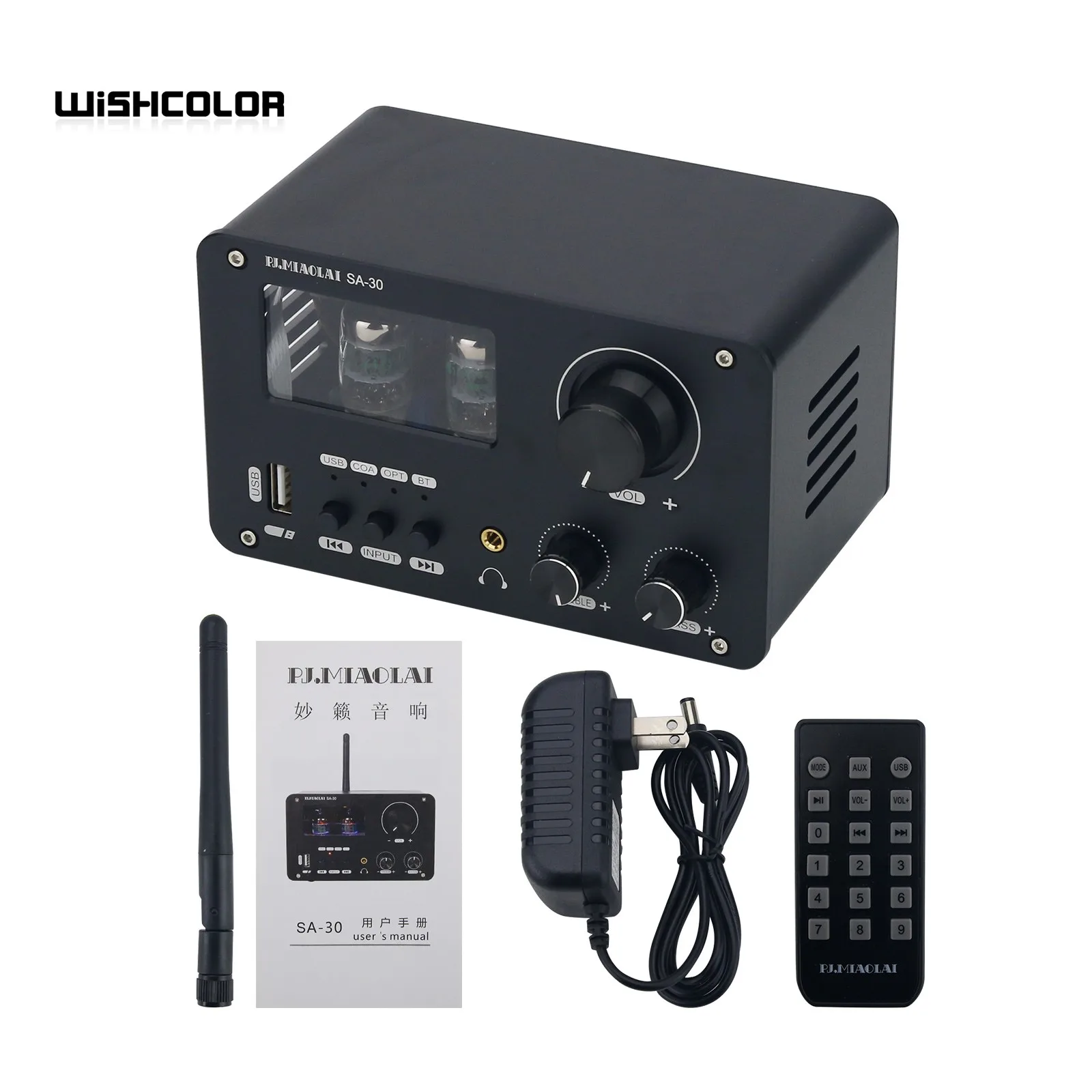 Wishcolor PJ.MIAOLAI SA-30 Enthusiasts Level HiFi Bluetooth Audio Receiver Lossless Decoding GE5654 Electronic Tube Preamplifier