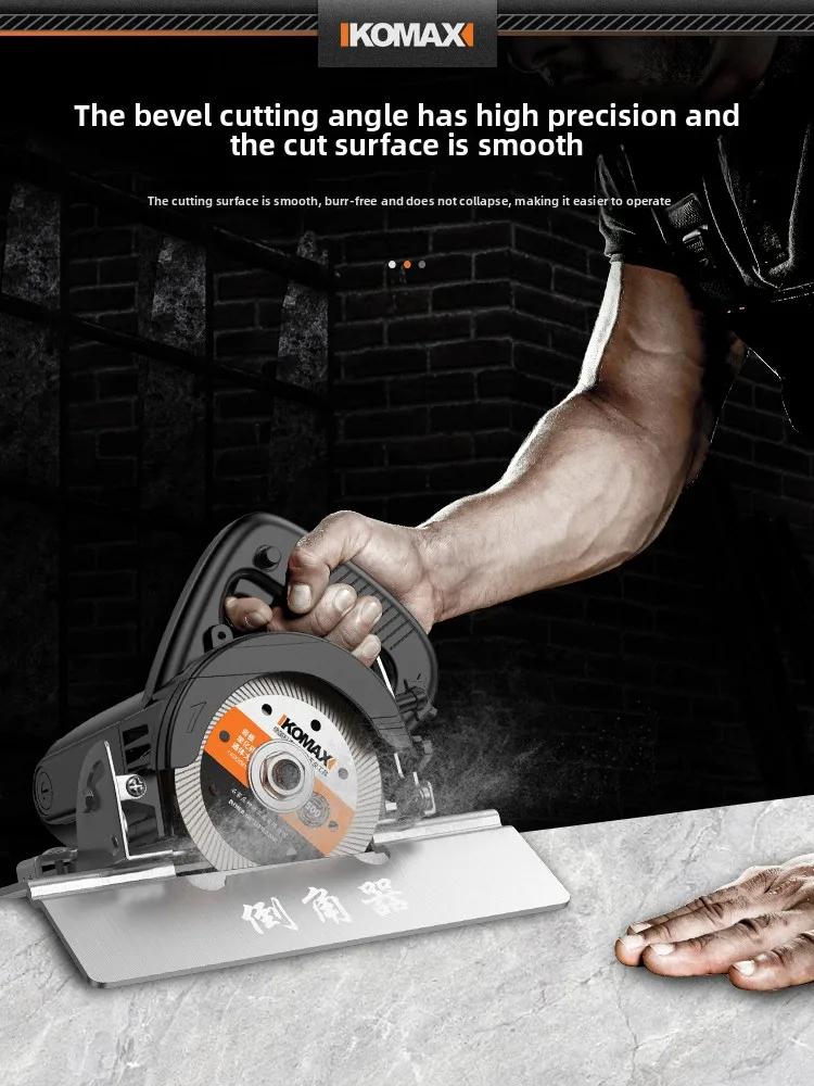 Stainless steel tile chamfering machine stand, 45-degree high-precision small cutting machine for marble corner cutting.