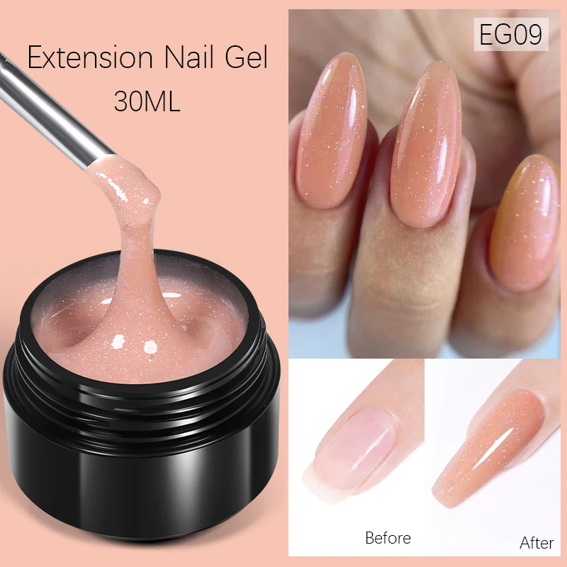 BORN PRETTY 30 ml Gummi-Basis-Gel-Farbnagel-Gel-Nagellack, transparent, französische Konstruktion, DIY-Verlängerung, Nagelkunst, selbstnivellierendes Gel