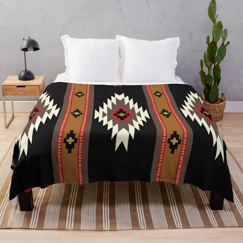 Navajo Blanket Design 7 Throw Blanket Compact Warm Blanket for Car Road Trip