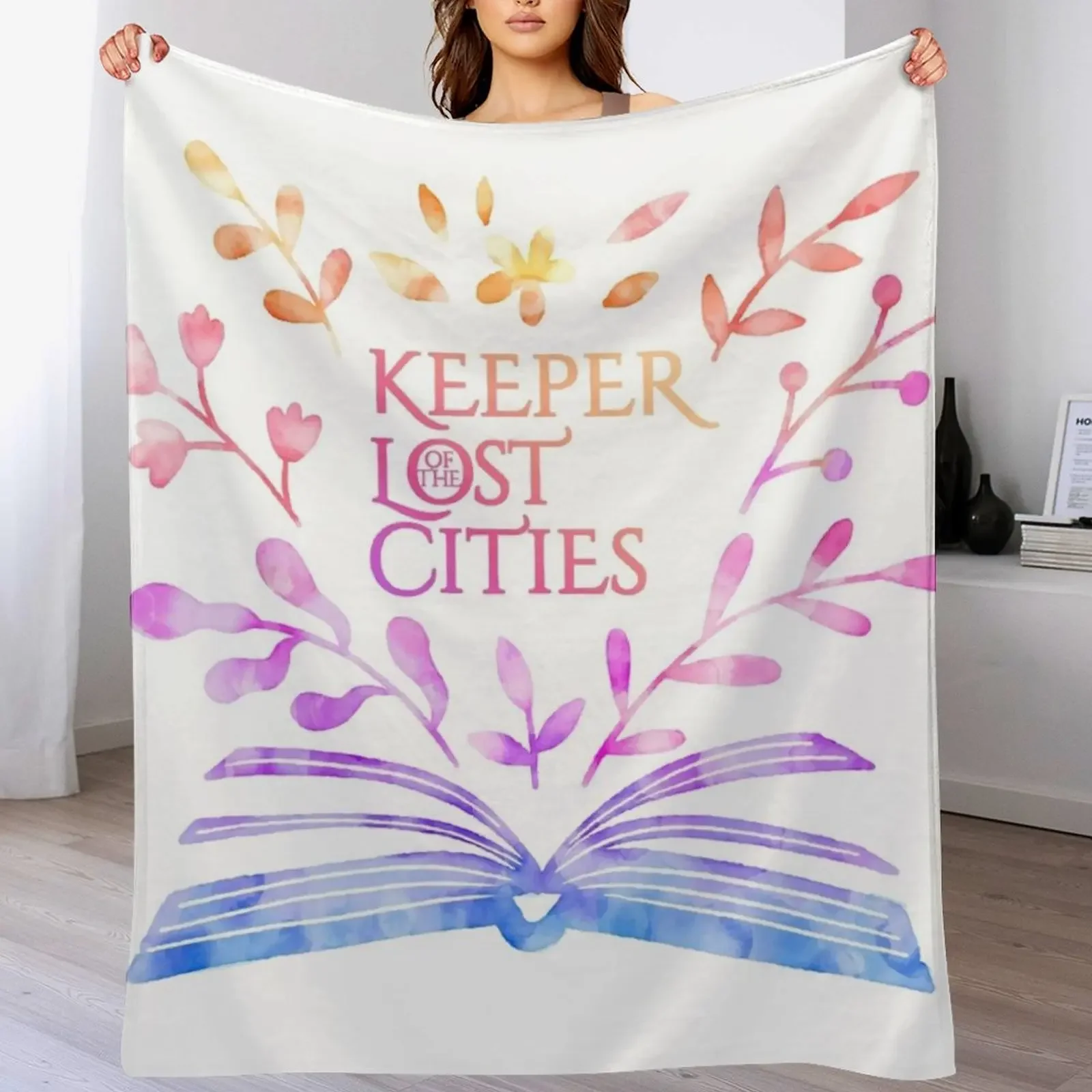 

New Keeper of the Lost Cities Watercolor Bookish Design Throw Blanket Polar anime For Decorative Sofa Flannel Blankets