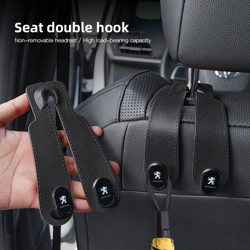 Car Seat Backrest Rubber Hook Storage Tools Accessories For Peugeot 208 308 307 207 3008 407 508 2008 5008 301 406 408 607 4008
