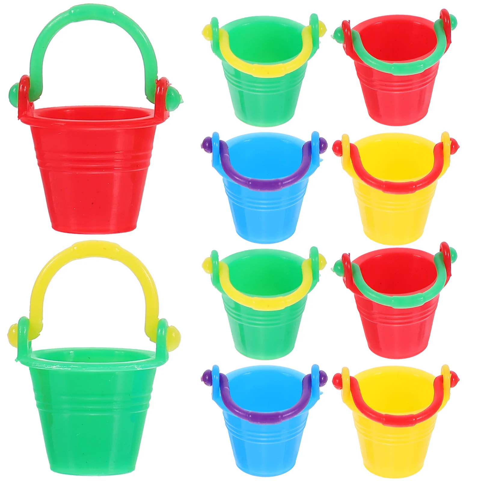 10 Pcs House Bucket Miniature Home Decor Buckets Adornment Plastic Small Accessory Photo Decoration Buckle