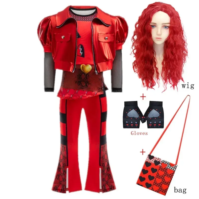 l2025l أزياء الهالوين للفتيات أحفاد 3 مال للفتيات أزياء صعود الأحمر إيفي التأثيرية ملابس فانتازيا الهالوين للأطفال #3