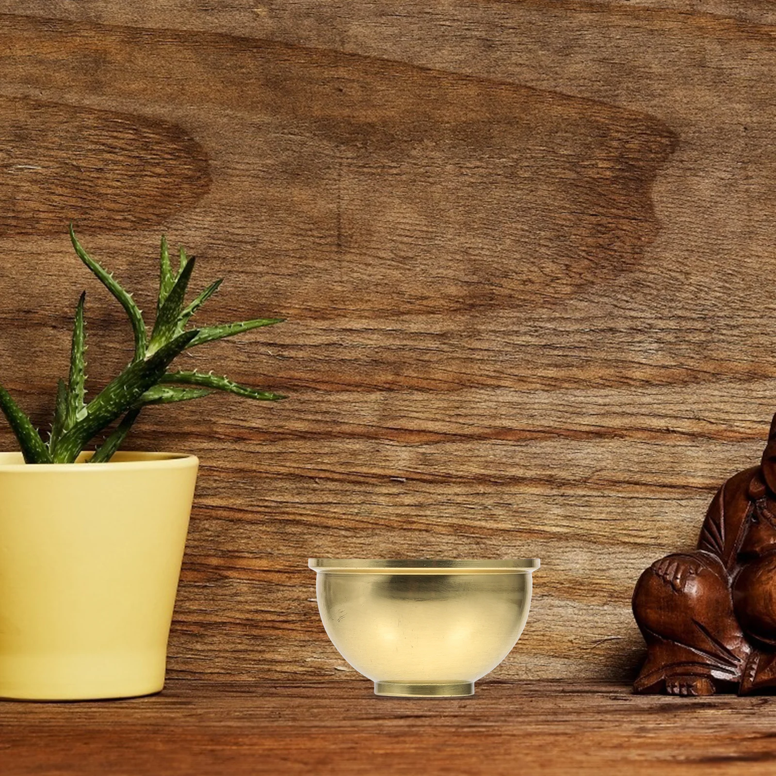 

1pc Copper Holy Water Cup Small Size Large Capacity Temple Offering Bowl Polishing Technology Smooth Anti-Aging