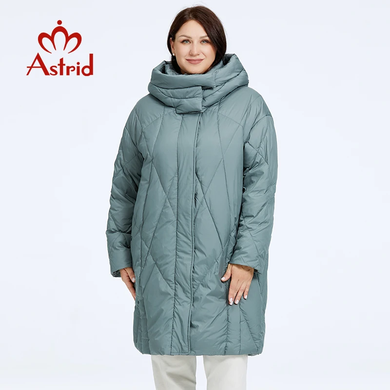 Astrid Women\'s Jacket Winter 2023 Plus Size Bio Down Jackets Hooded Quilted Cotton Coat Women Parka Waterproof Female Clothing