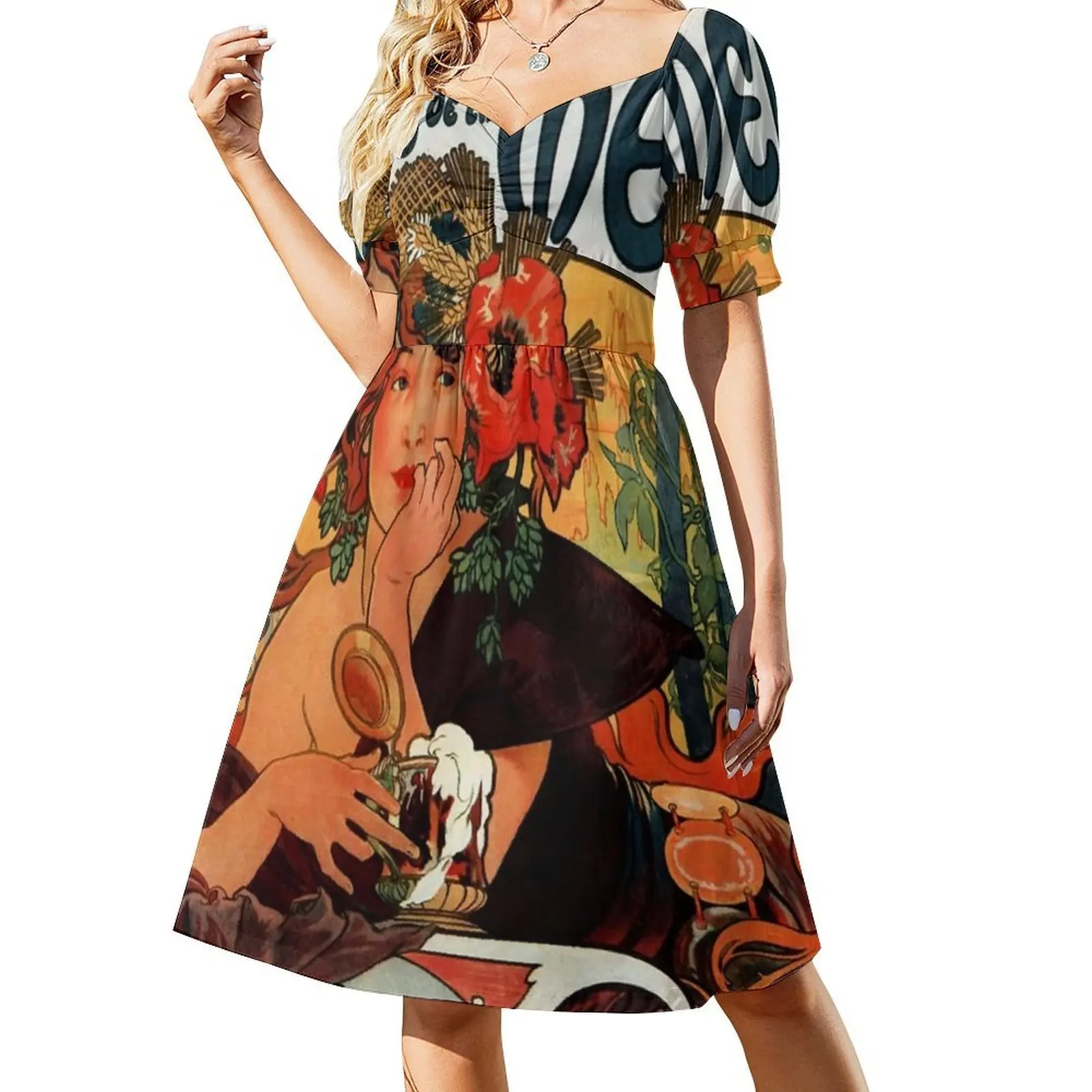 Beer Of The Meuse-Alphonse Mucha-1897 فستان بوهو أنيق أنيق لحفلات الزفاف على الشاطئ بيرة Meuse Alphonse Mucha #2