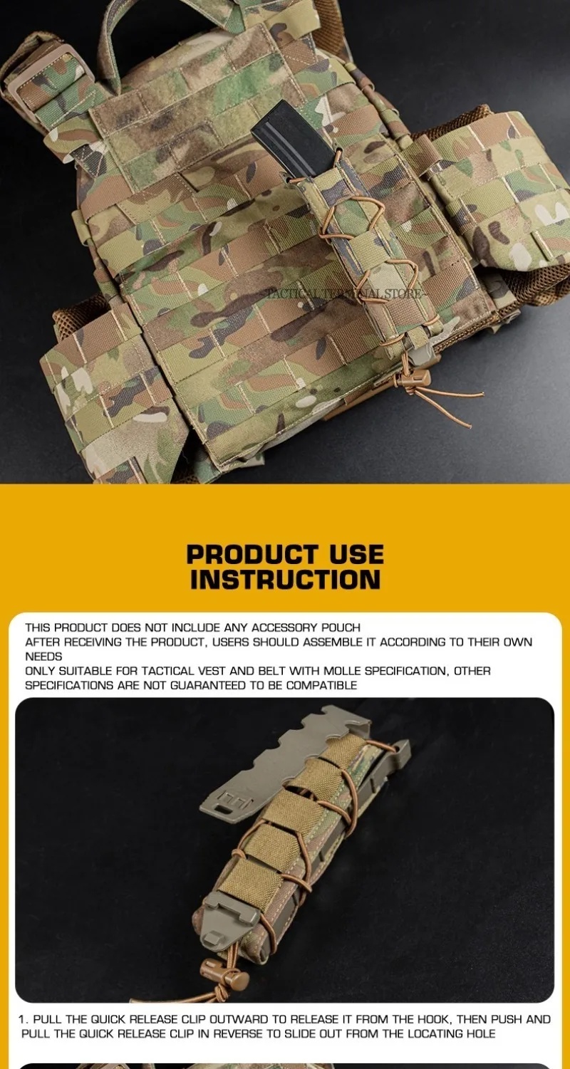 MP5 MP7 Magazintasche 9mm.45 Langwaffenmagazinhalter Taktische Modulare MOLLE Offene Magazintasche Träger Jagd Airsoft Zubehör – Detail 5