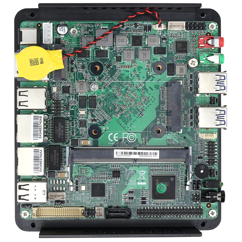 IPC senza ventola Intel Pentium J5005 DDR4 M.2 SSD 4 porte seriali 2xHDMI 8xUSB 2xLAN WiFi 4G Slot SIM LVDS GPIO TPM2.0 Windows11 Linux