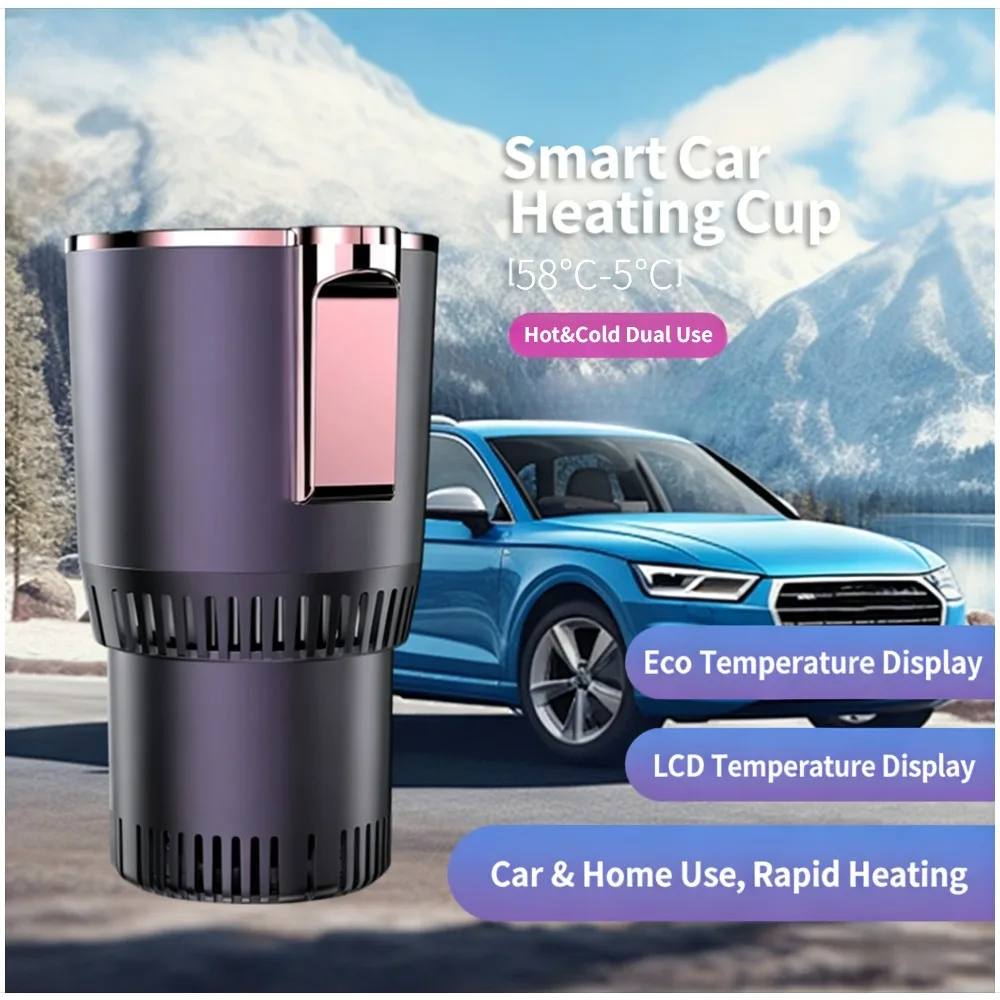 

Portable Car Warmer Cooler Cup Electric with One-Touch Heating Cooling Smart Temperature Display for Travel Home Gift Occasion