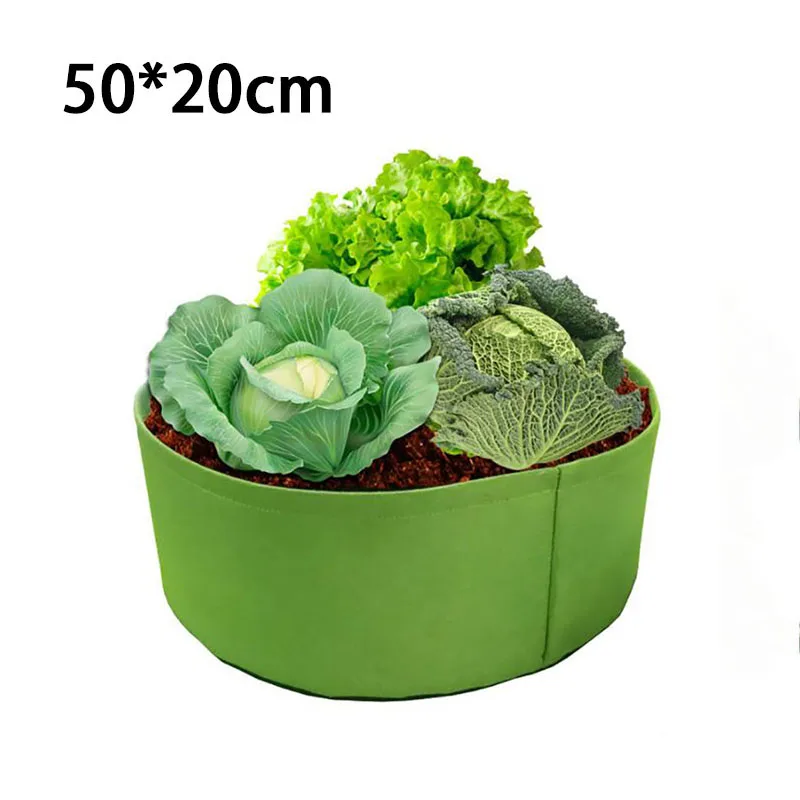 

10 Gallons Growing Bags Fabric Garden Raised Bed Round Planting Container Grow Bags Planter Pot For Plants Nursery Pot Green