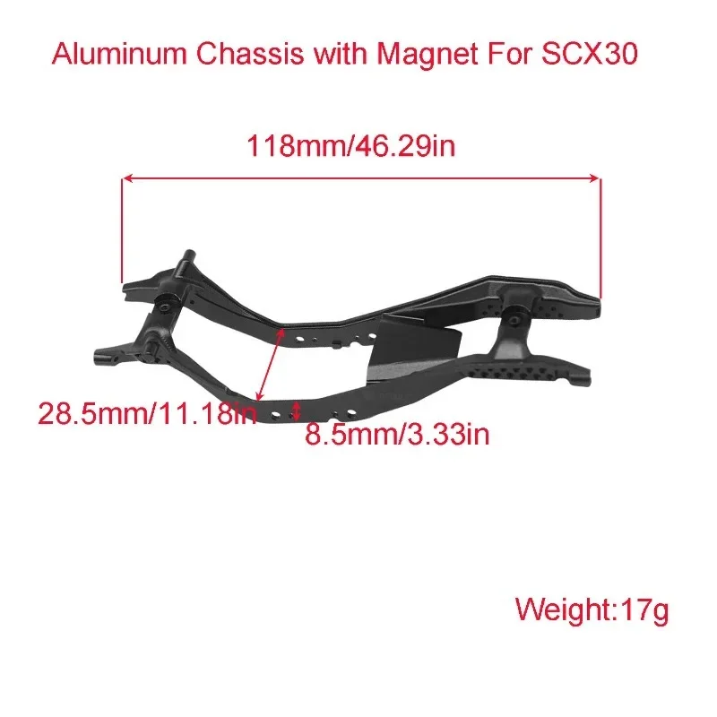 Aluminum Chassis with Magnet Fit Stock Body and DIY Body for AXIAL SCX30 1/30 RC Model Cars Crawler Upgrade Parts