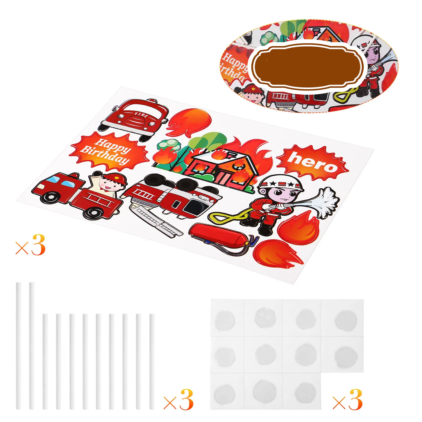 Fireman Cake Topper Set – 44pcs Firefighter Theme Birthday Party Decorations for Cakes & Cupcakes
