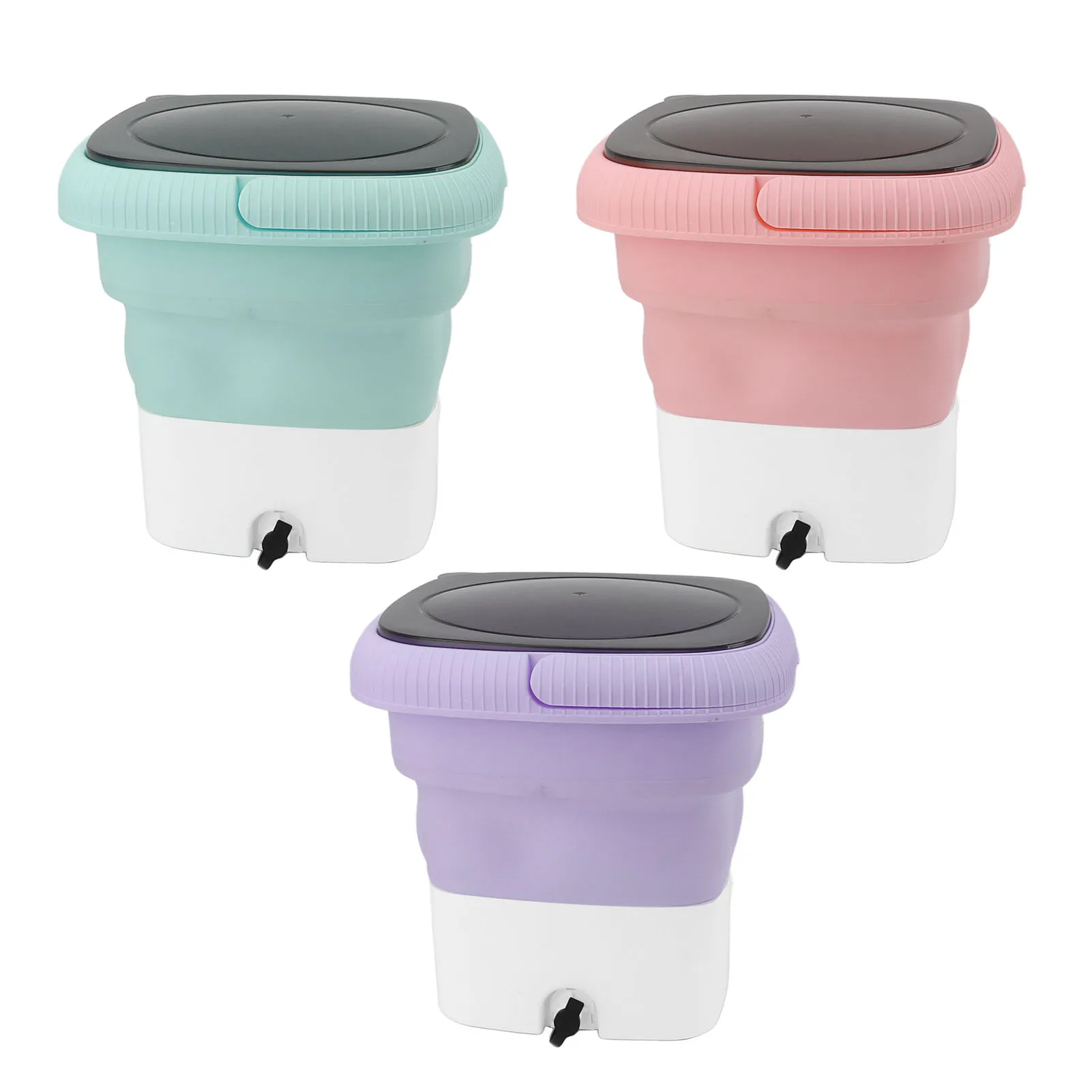 Mini lavadora portátil ABS, dobrável, pequena lavadora portátil, ultra silenciosa, ajustável, plugue UE, segura para casa, 100-240V