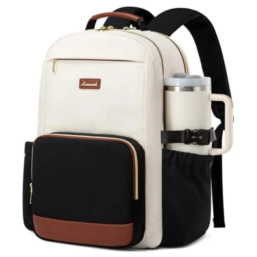 Laptop Backpack for Women with Pouch Pocket for Large Capacity Cup, Laptop Computer Bag Travel Backpack Purse, Waterproof Work