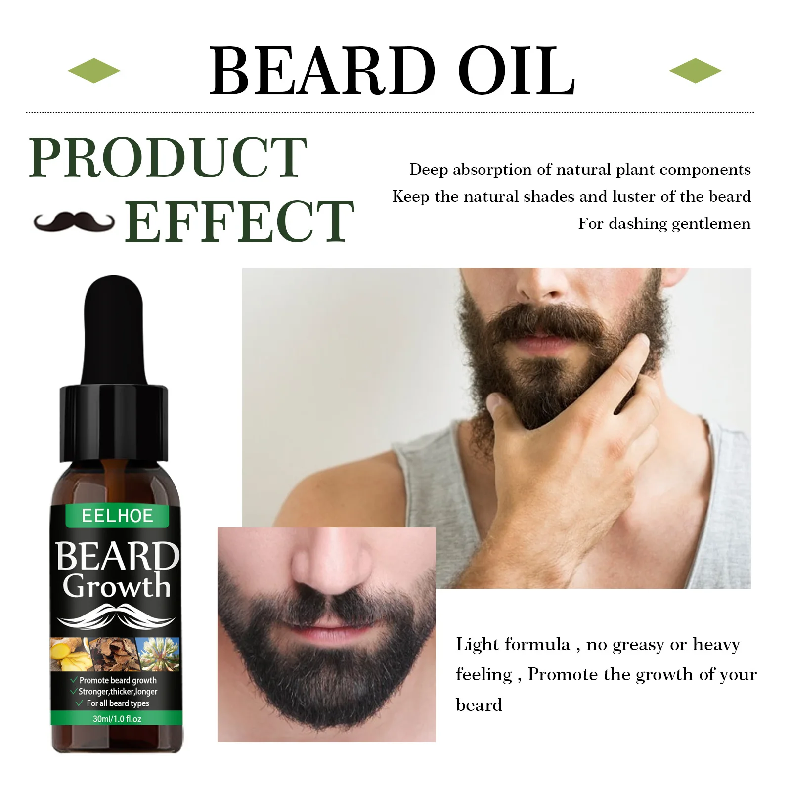 Beard Growth Oil, Nourishing Moisturizing Spray Beard Care Boosting Beard Growth Condenser