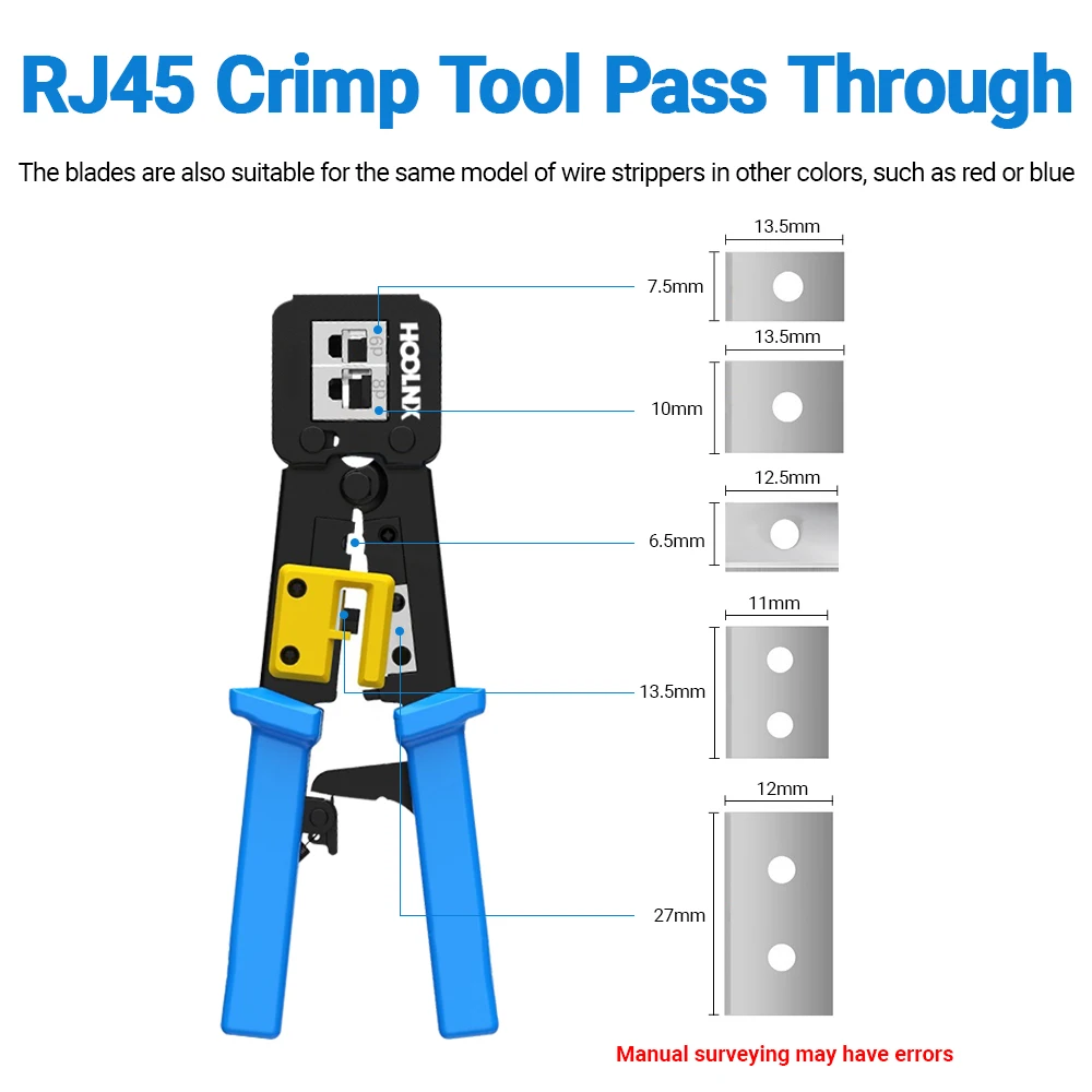 HOOLNX Versatile Replacement Blades For CAT6/CAT6A/CAT7 Standard And Pass Through Network Cable Crimping Tools