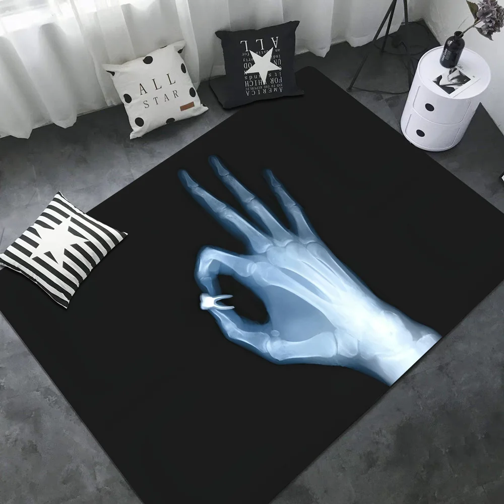 Cute Teeth Dentist Tooth Hallway Carpet Washable Non-Slip Living Room Sofa Chairs Area Mat Kitchen Doormat Area Rug