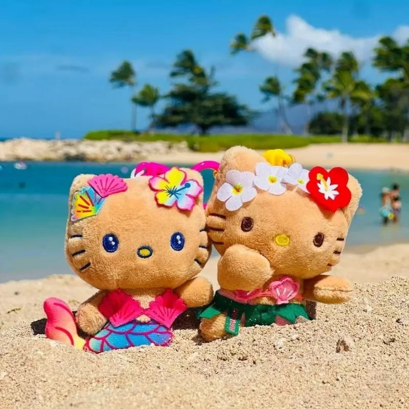 

Sanrio Гавайская серия красочная русалка Hello Kitty темная кожа плюшевый кулон мультфильм ослепительная кукла Русалка Китти игрушечная сумка брелок