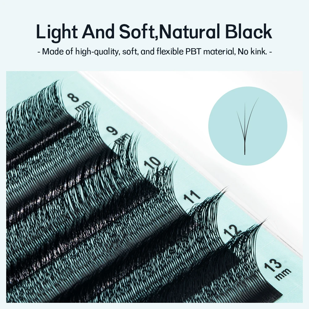 Extensiones de pestañas NATUHANA Fox 4D en forma de W, pestañas postizas de visón sintético Natural negro mate, pestañas prefabricadas con volumen para abanicos