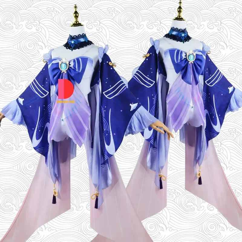 Genshin Impact Sangonomiya Kokomi Cosplay Costume Pearl of Wisdom Dress Wig Full Set Comic Con Halloween Outfit with Accesso@0Z*