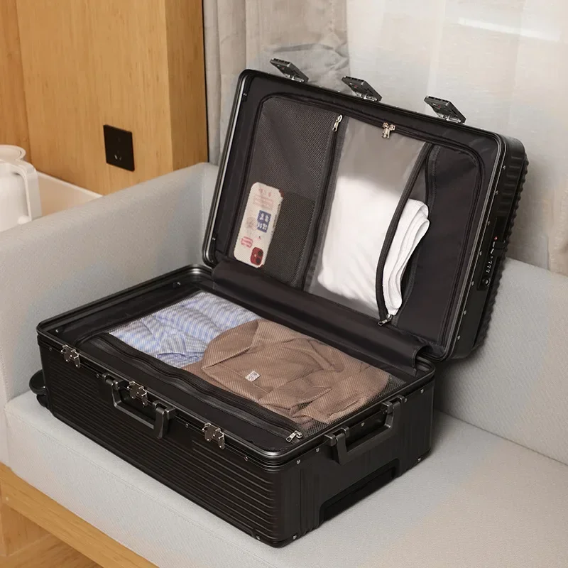 Valise de voyage à roulettes épaissie de grande capacité, sac pour ordinateur portable multifonctionnel, serrure à 3 mots de passe, nouveau