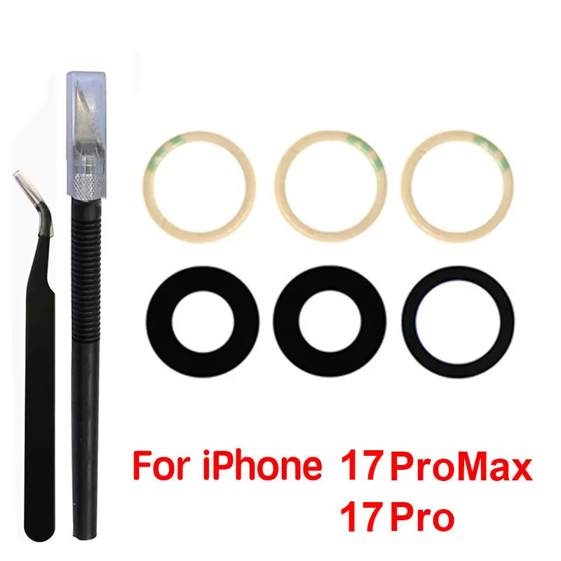 Saphir-Rückkamera-Objektivglas für iPhone 12 13 Mini 14 15 Plus 17 Pro Max – Ersatzteile für die Reparatur der Rückkamera mit 3M-Klebstoff & Werkzeugen