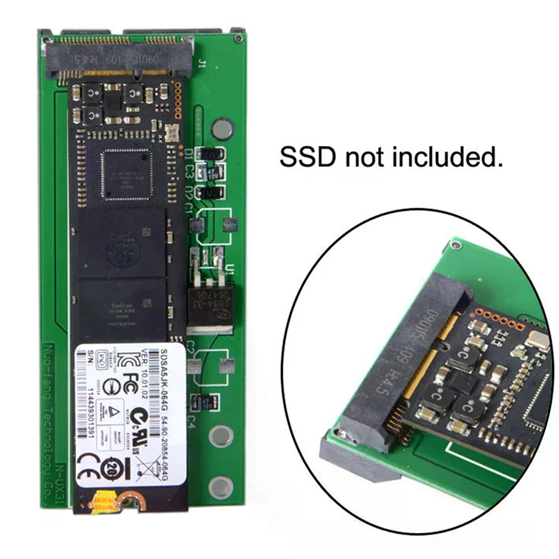SATA 22P 7+15 to MSATA Mini PCI-E PCBA Assembly only for UX31 UX21 XM11 SSD Solid State Disk