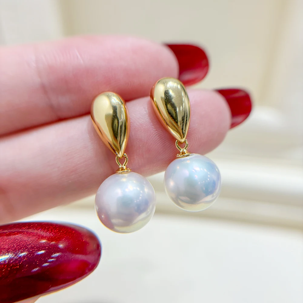 

8PCS DIY Pearl Accessories 925 Silver Stud Earring Empty Holder, Fashionable Gold Silver Earring Holder, with 9-13mm Round Bar