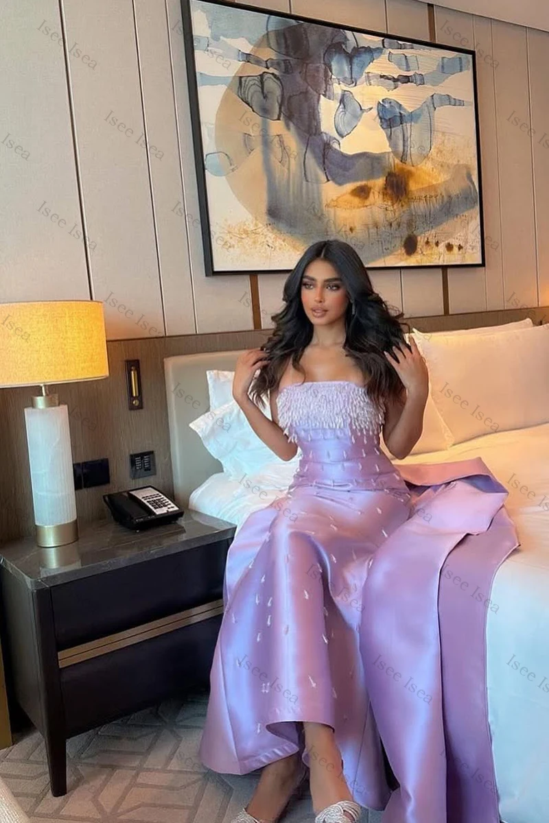 Vestidos de noche morados Vestido de cena de satén Corte A فستانmaveraVestido formal para ocasiones especiales Personalizado