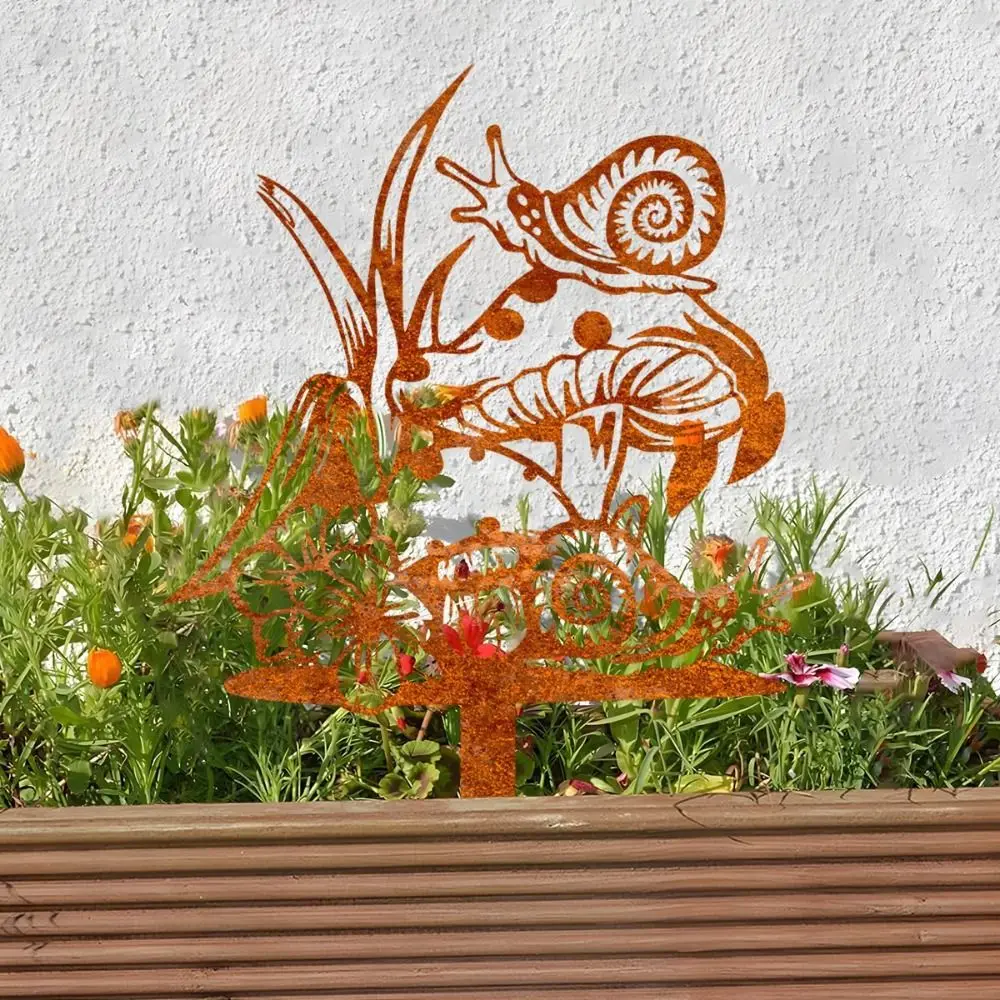 

Crafts Metal Decorative Garden Stakes Creative Plant Shaped Garden Pile Art Antique Design Ground Stake Courtyard