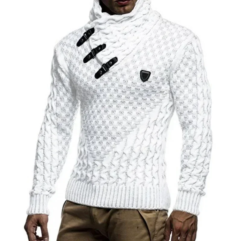 Long sleeve knitted pullover autumn and winter soft and warm basic men's sweater streetwear turtleneck sweater for men L-- Xl