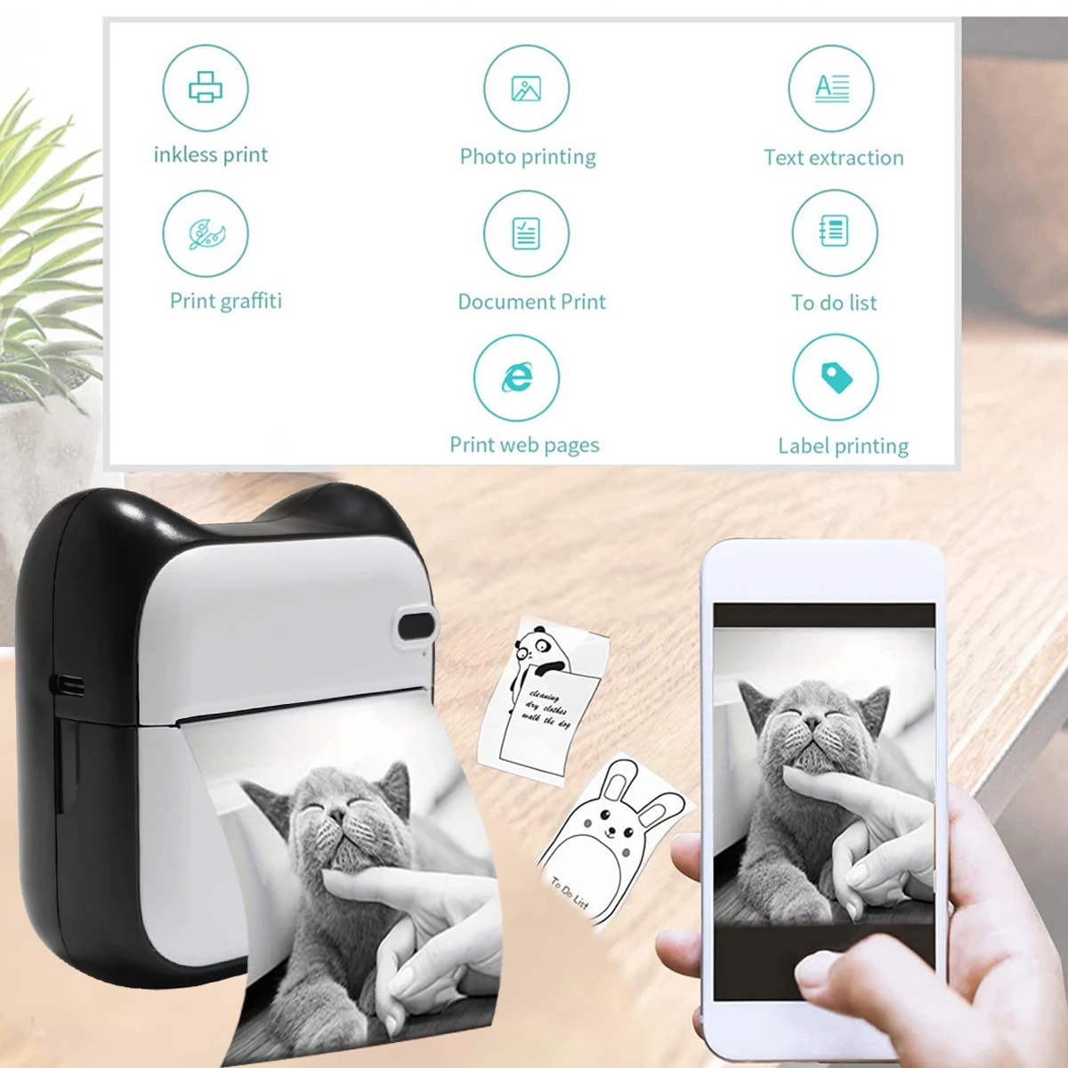 A31 Mini Thermal Printer Thermal Label Stickers for Peripage Colorful Label Sticker Self-adhesive Inkless Printing Photo Picture