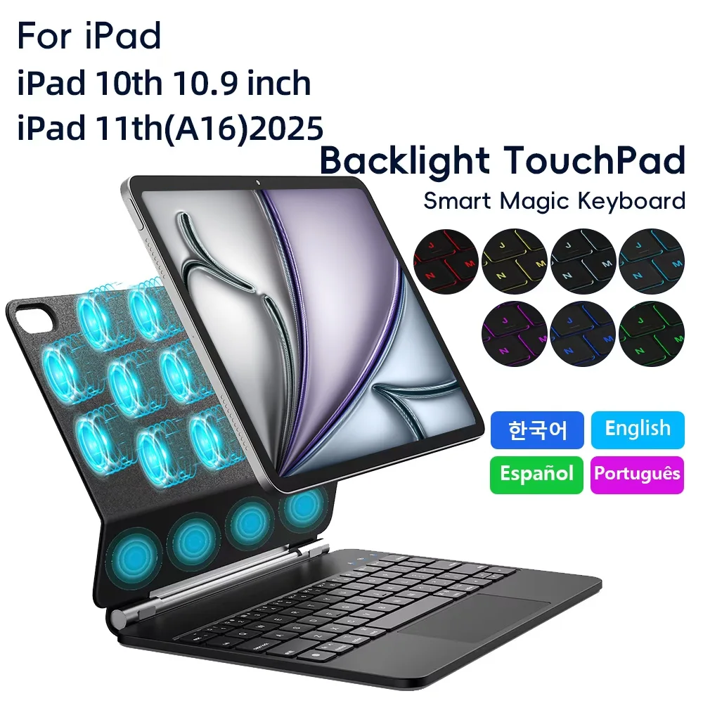 yZ[ziPad 10 10.9C`p Magic Keyboard P[XAiPad 11 10.9C` A16 2025NΉ X}[gJo[ Magic Keyboard