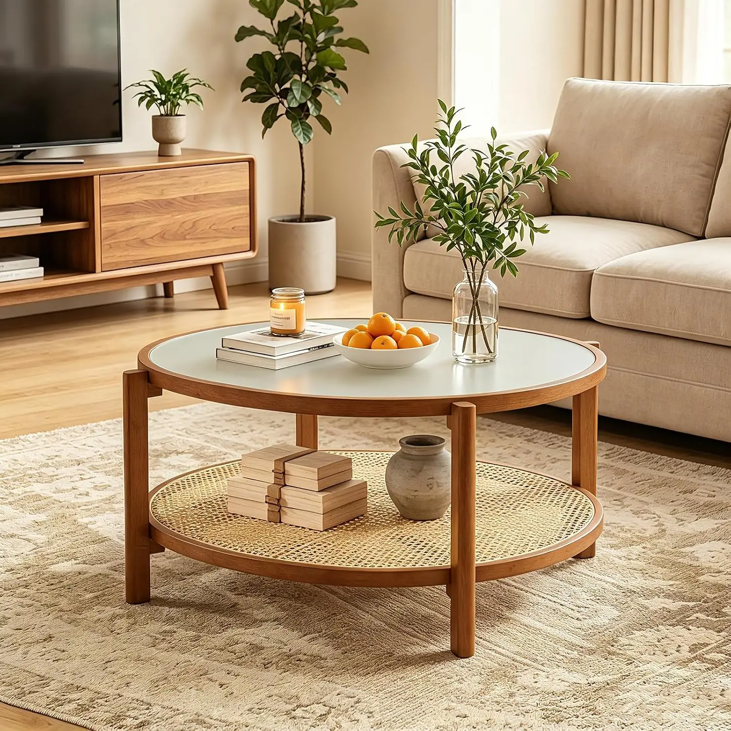 Rattan Coffee Table, 35