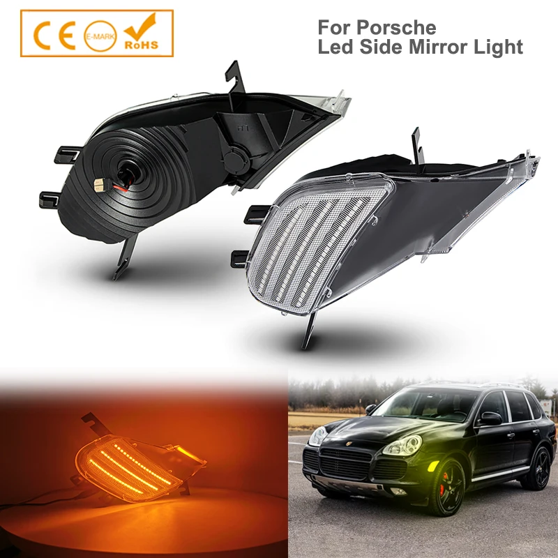 

Silver & Smoked Lens For 2003-2006 Porsche Cayenne 955 1 Pair Sequential LED Side Marker Light Turn Signal Lamp Car Accsesories