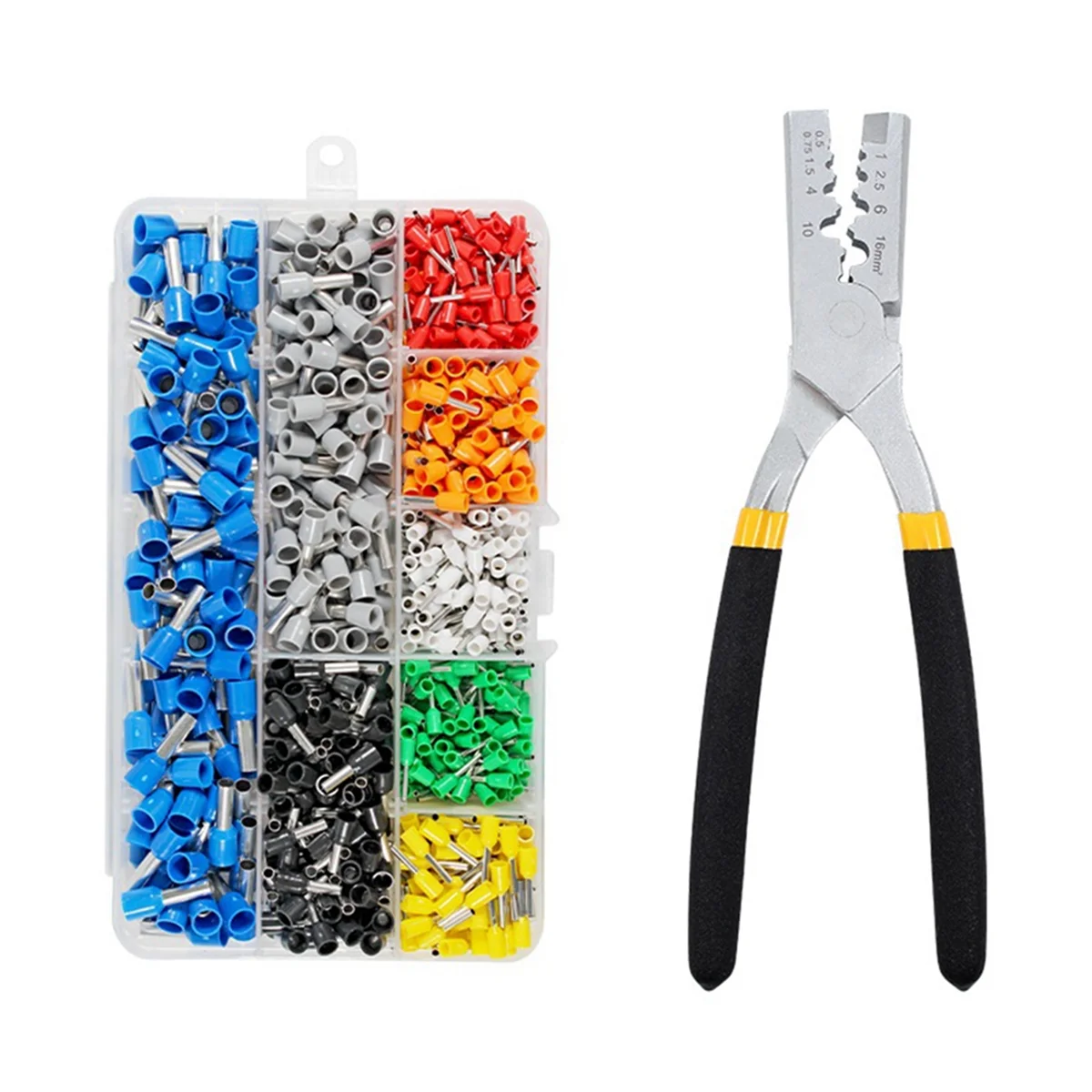 

Combination Set of Crimping Pliers PZ0.5-16 Tube Crimping Pliers with 800 Pieces of VE Pin Terminal.