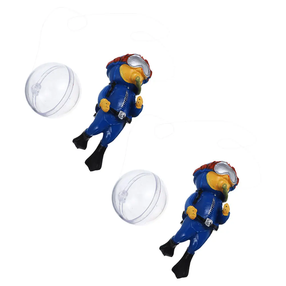 

2 Pcs Diver Ornaments Aquarium Floating Decor Pvc Accessories for Fish Tank