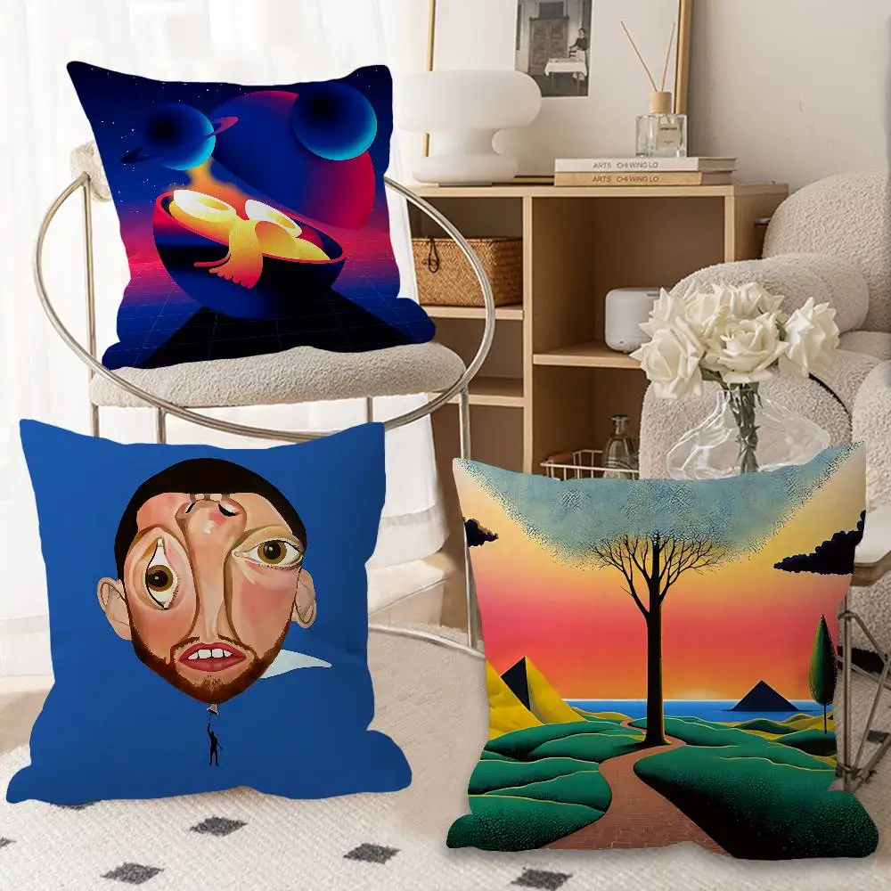 Singer M-Mac Miller Pillow Covers Cartoon Sofa Decorative Home Double-sided Printing Short Plush Cute Cushion Cover