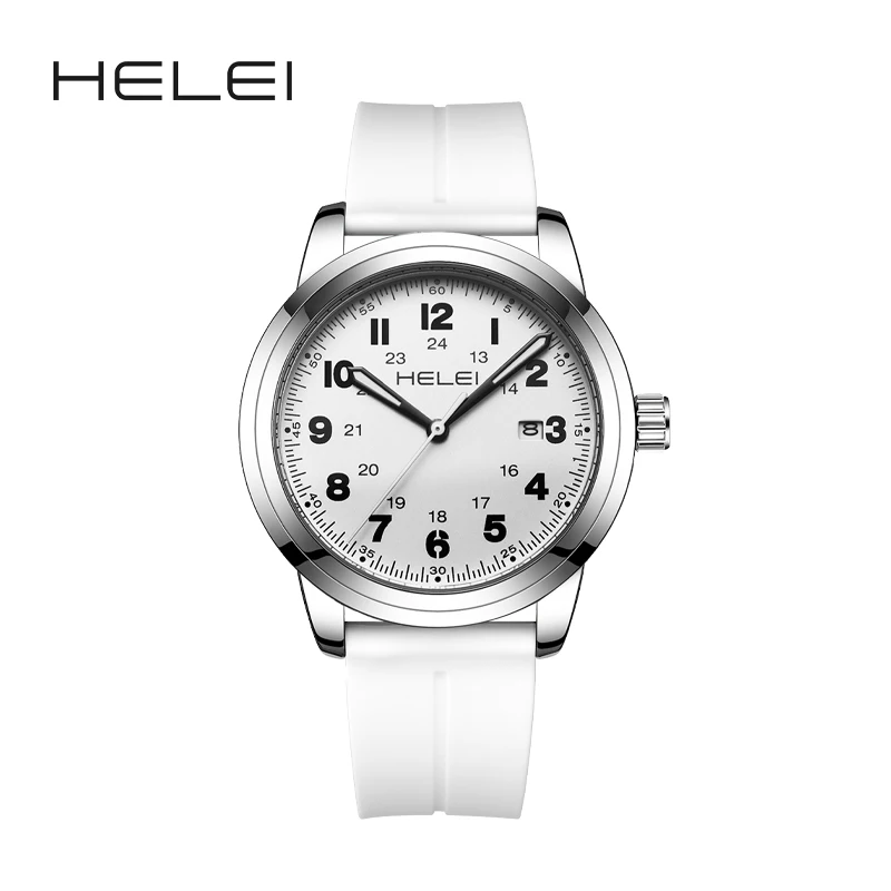 

HELEI Fashion new sports casual quartz watch date magnetic silicone luminous strap men's wristwatch