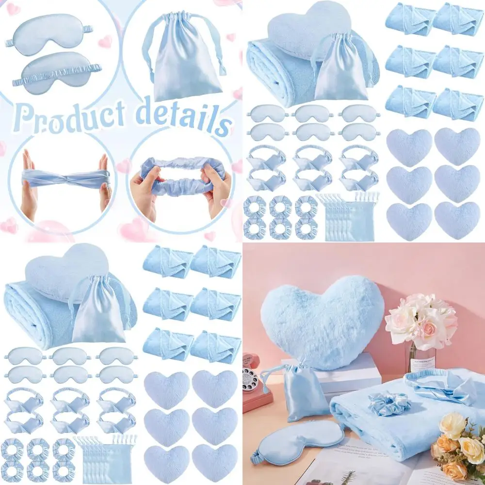 

Набор из 36 предметов для пижамной вечеринки: подушки-сердечки, маски для глаз и сумка для переноски для девичьей спа-вечеринки.