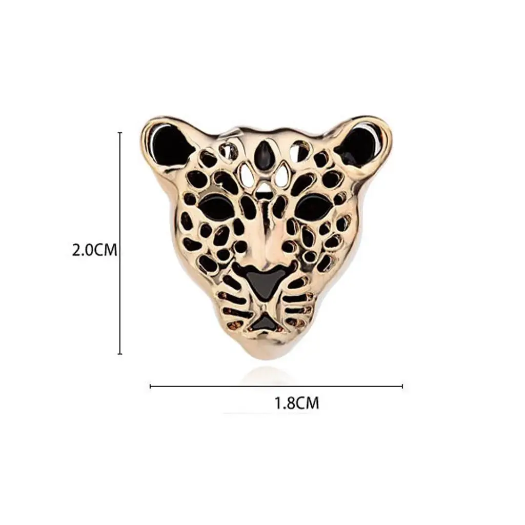 3-6pack 1pc Leopard Head Mens Shirt Collar Tip Stud Clip Lapel Pin Badge Brooch