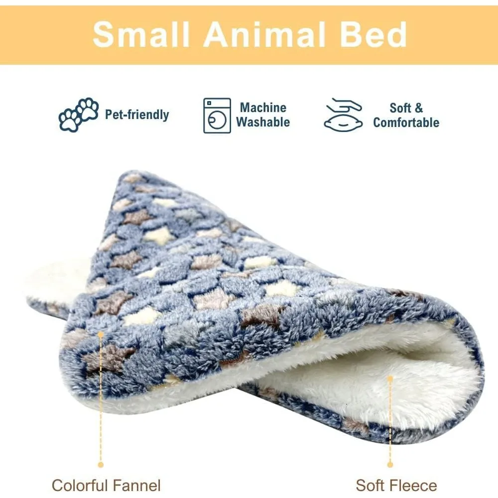 Set van 3 ultrazachte hondenkattenmatten met schattige prints - omkeerbaar fleece - verdikt hamster cavia bed - huisdierbedmat voor