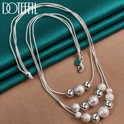DOTEFFIL-collar con colgante liso mate para mujer, cadena de tres serpientes de plata de ley 925, joyería de compromiso de boda, moda