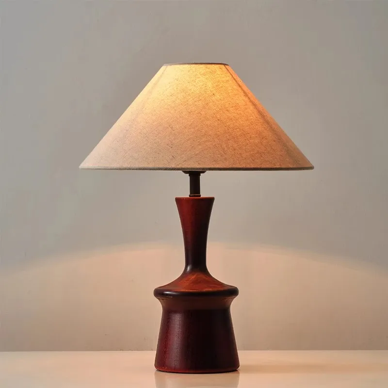 

American Retro Wooden Bedroom Desk Lamp Vintage Bedside Table Lamp Living Room Hotel Children's Room Home Decor Reading Lamp