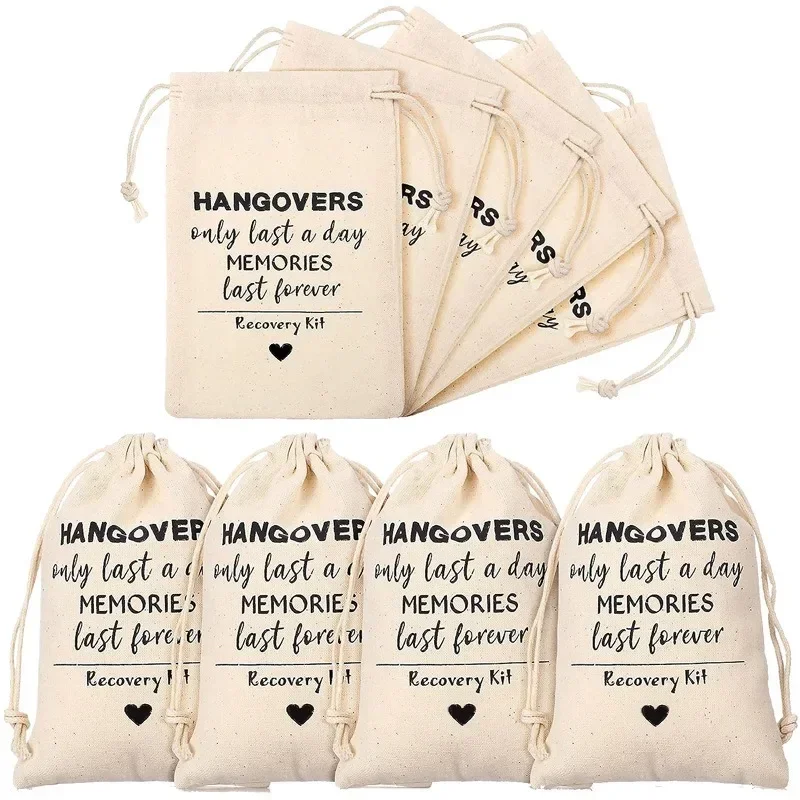 5/10/20pcs Hangover Kit Recovery Kit Thin Cotton Drawstring Single Party Bride Gift Party Wedding Birthday Gift Bag