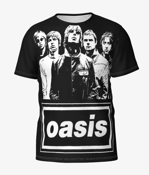 

Summer New Oasis Band Men's and Women's Harbor Style 3d Loose High Street Casual Short-sleeved Work Shirt, Summer Retro Top