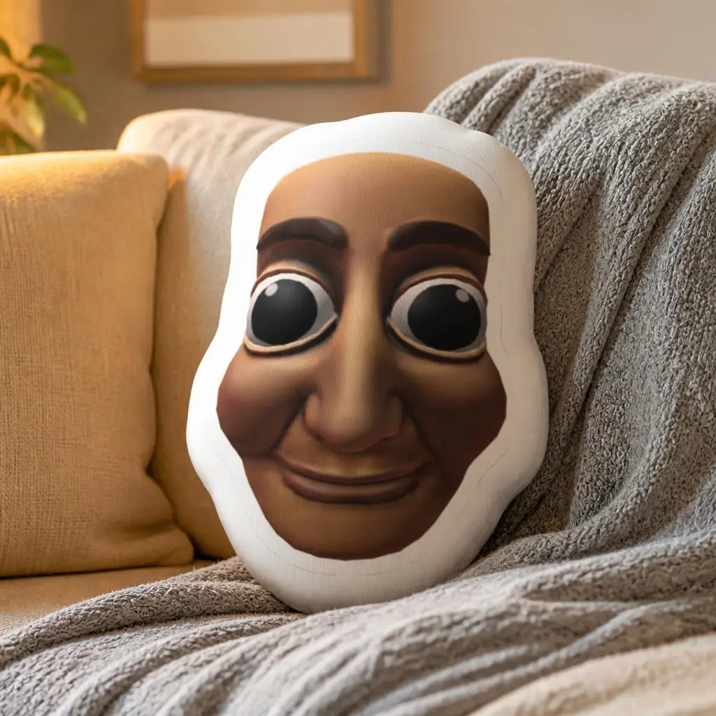Tung Tung Tung Sahur Face Shaped Pillow Irregular Stuffed Cushion Meme Throw Pillow Sofa Home Decor Living Room Gift Idea