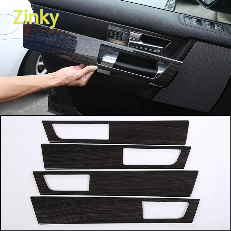 

x4 ABS plastic Black wood grain Car interior door panel decorative panel cover Suitable for Land Rover Discovery 4 LR4 2010-2016